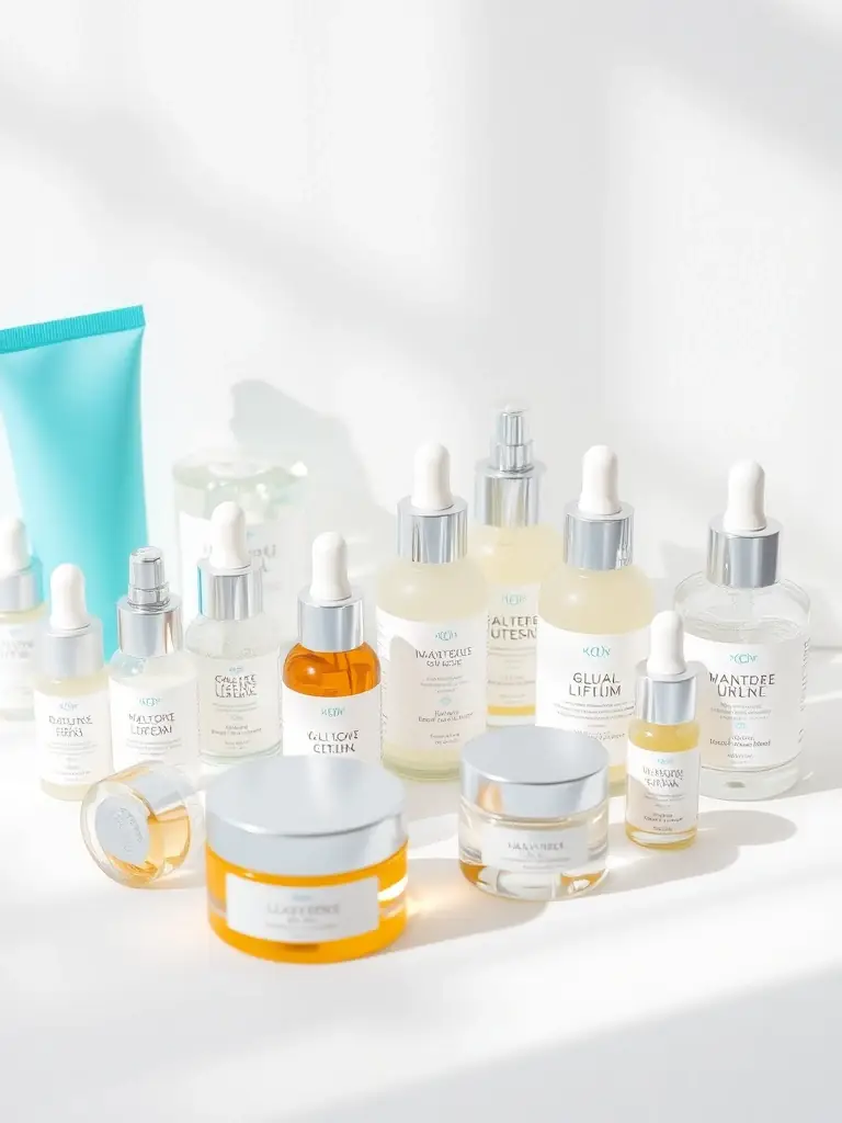 An image of reusable skincare containers and fresh, organic produce on a wooden table, emphasizing eco-friendly living.